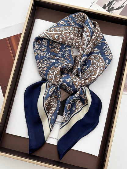 Navy Paisley Floral Scarf