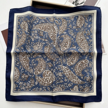 Navy Paisley Floral Scarf